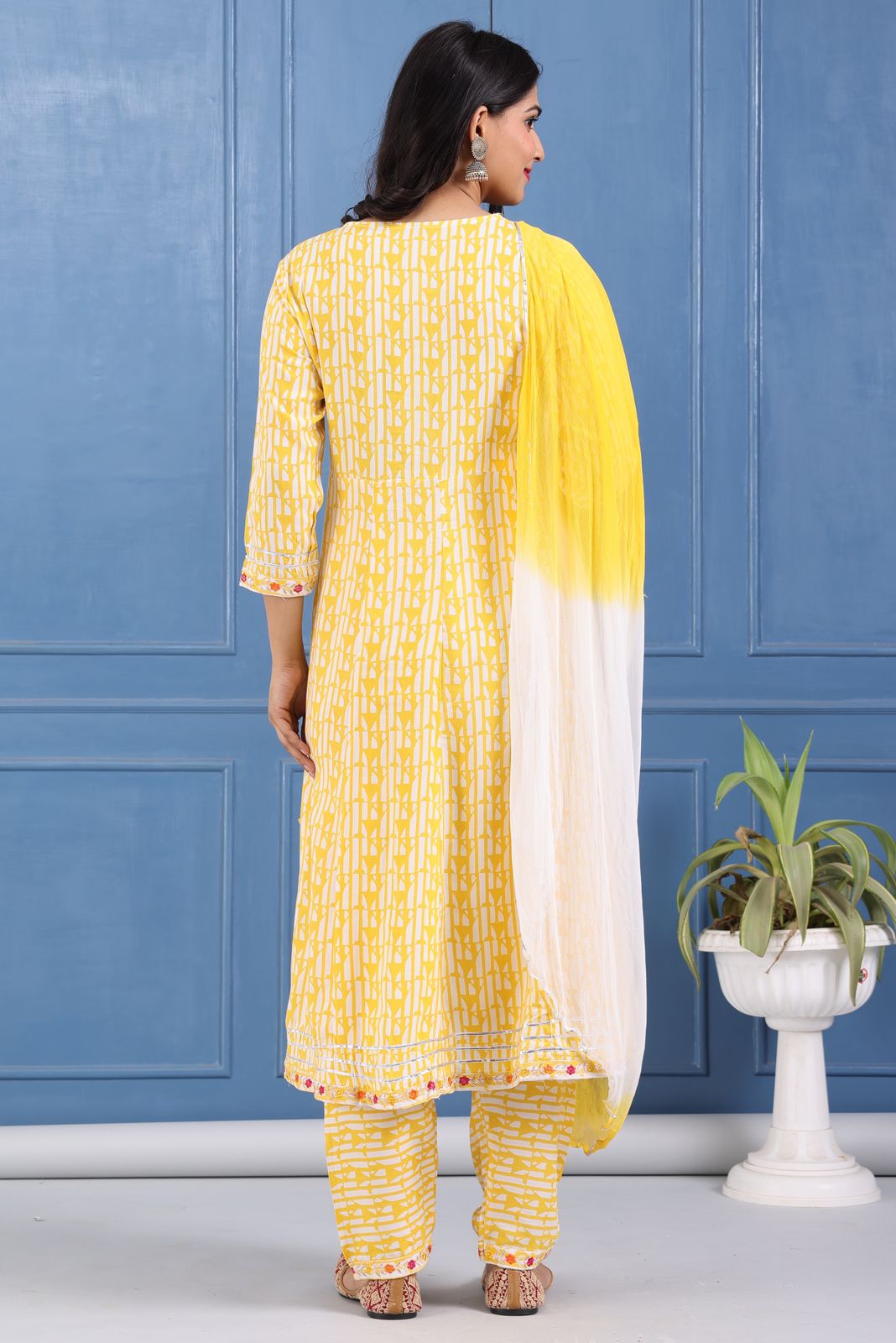 Yellow Embroidery Salwar Dupatta Set