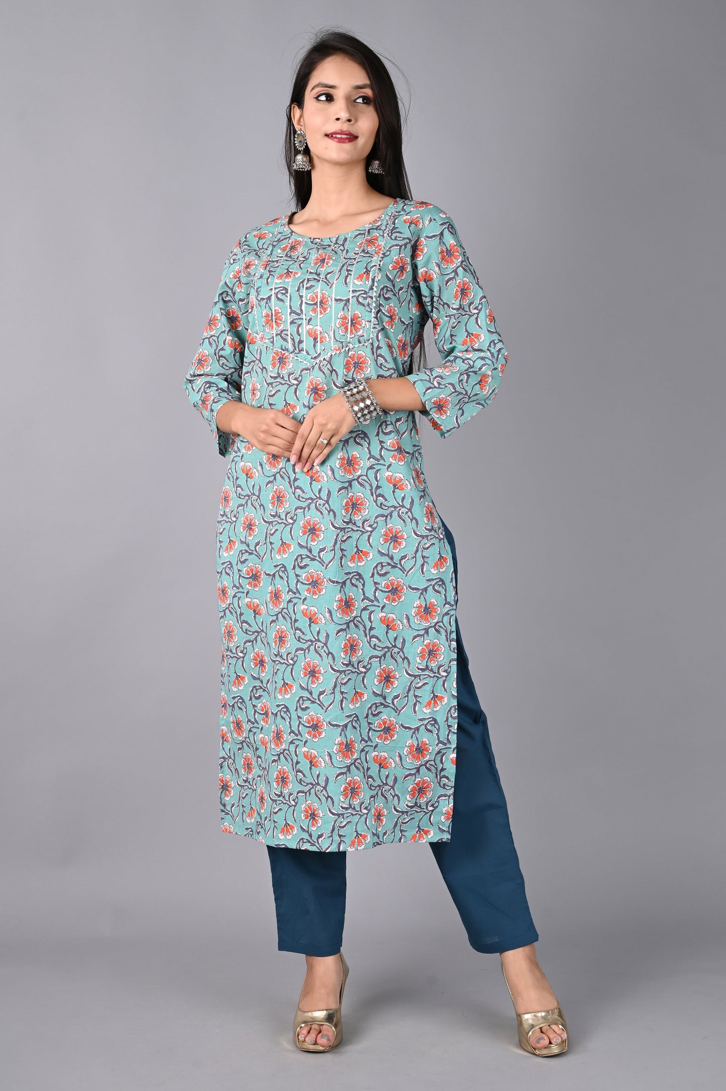 Women's Sky Blue Kurta with Pant