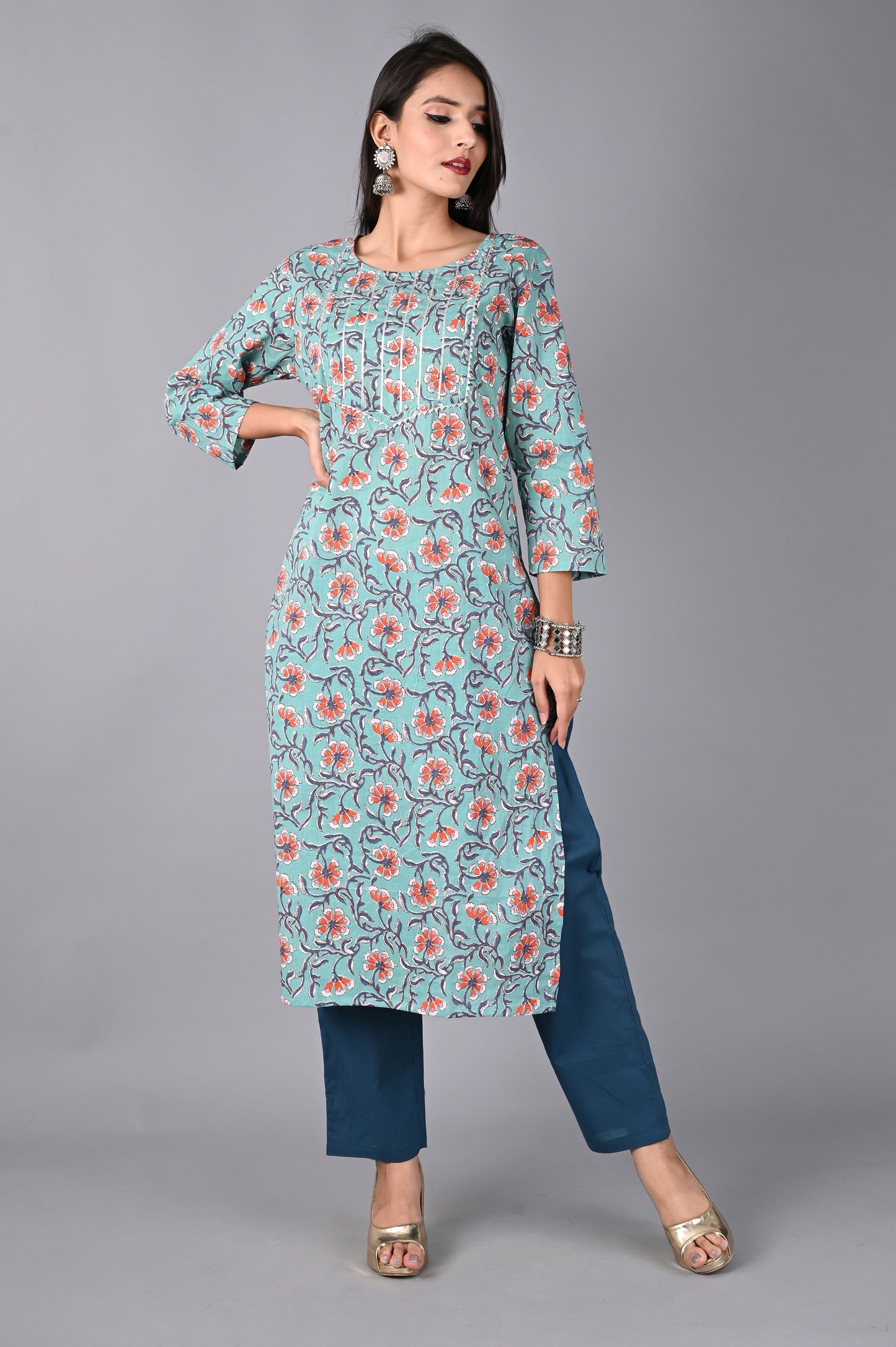 Women's Sky Blue Kurta with Pant