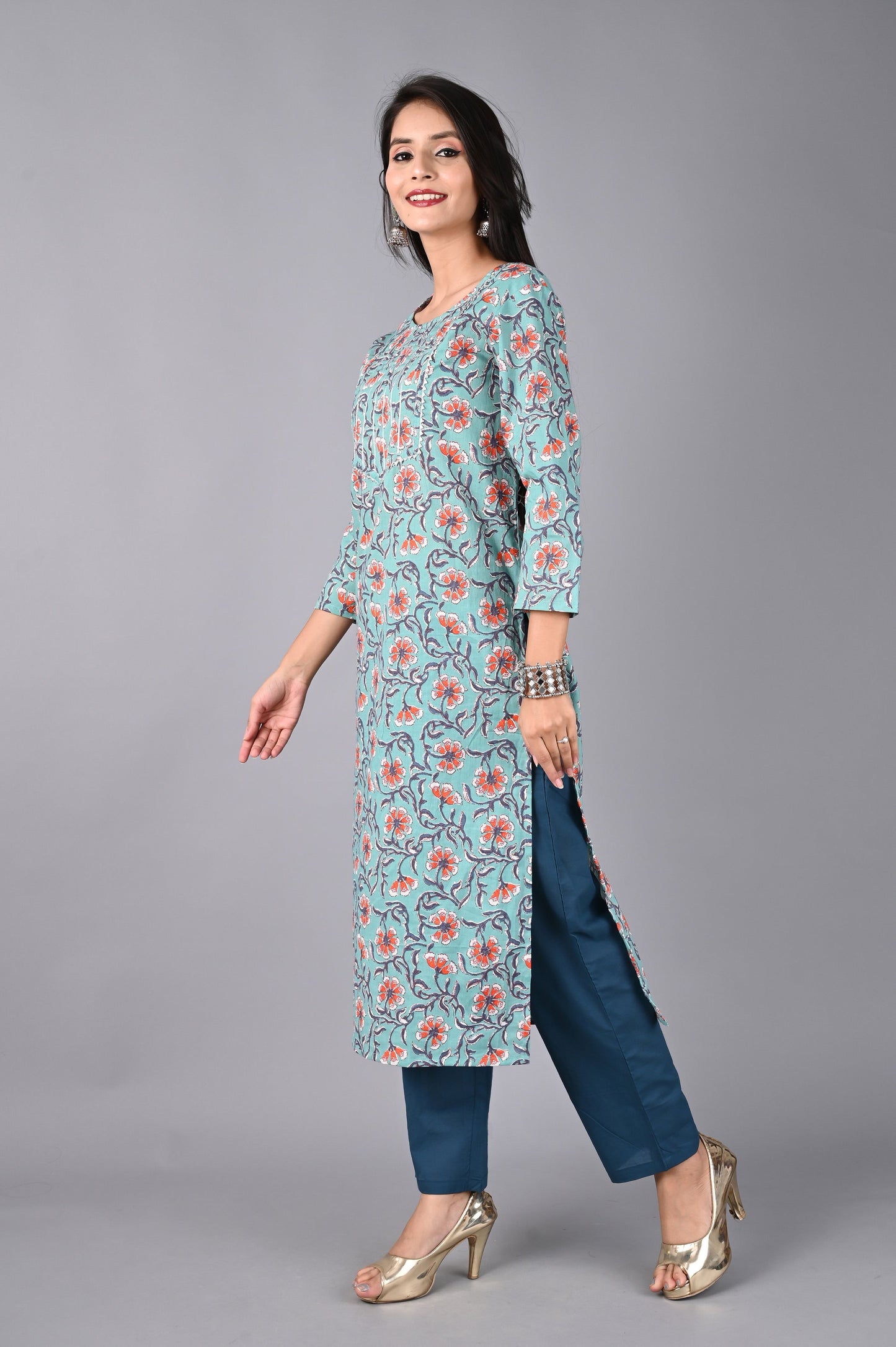 Women's Sky Blue Kurta with Pant