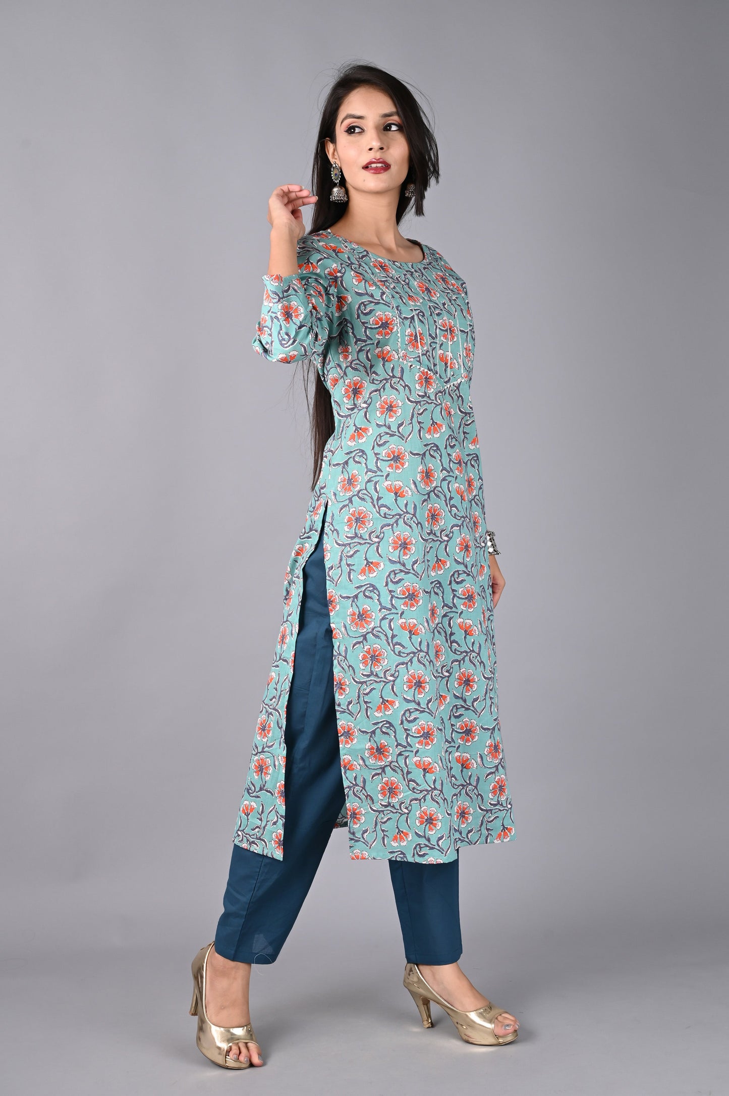 Women's Sky Blue Kurta with Pant