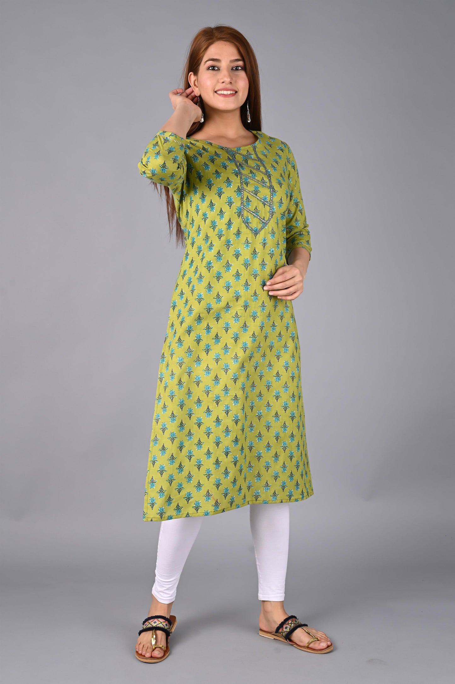 Women's Parrot Green kurta