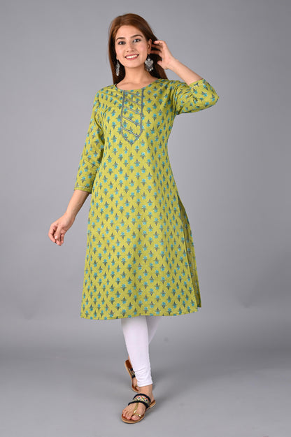 Women's Parrot Green kurta