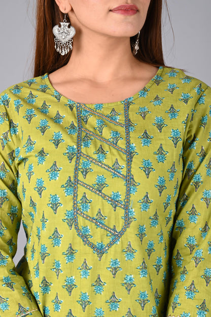 Women's Parrot Green kurta