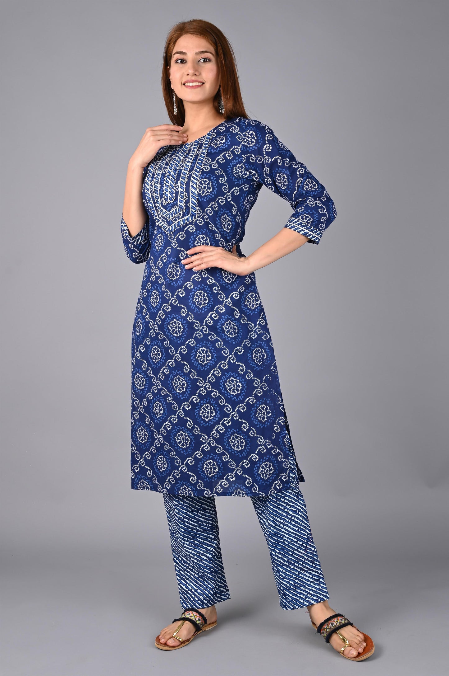 Women's Royal Blue Kurta Pant Set